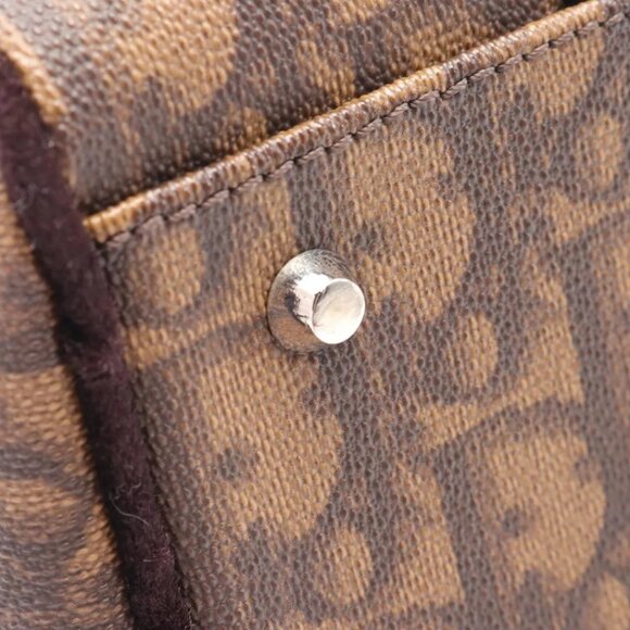Dior Oblique Hand bag PVC coated canvas Fabric Brown Used Women - Picture 5 of 6